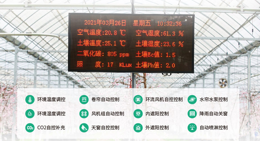 通過智能農(nóng)業(yè)溫室系統(tǒng)，可以對(duì)每個(gè)溫室的環(huán)境和作物生長(zhǎng)情況進(jìn)行勘測(cè)，對(duì)分散的溫室進(jìn)行遠(yuǎn)程綜合監(jiān)控。