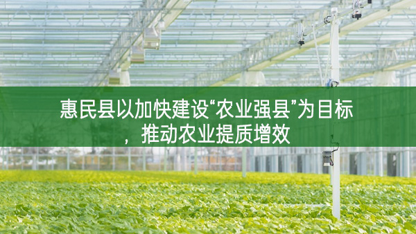 惠民縣以加快建設“農業強縣”為目標，推動農業提質增效