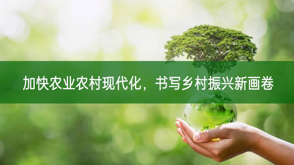 加快農(nóng)業(yè)農(nóng)村現(xiàn)代化，書寫鄉(xiāng)村振興新畫卷