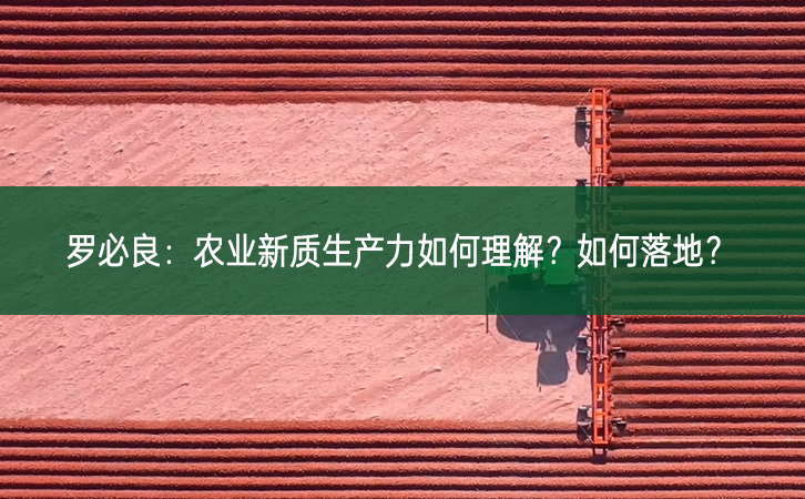 羅必良：農(nóng)業(yè)新質(zhì)生產(chǎn)力如何理解？如何落地？