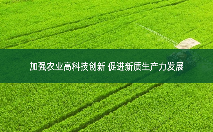 加強農業(yè)高科技創(chuàng)新 促進新質生產力發(fā)展