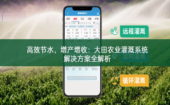 高效節水，增產增收：大田農業灌溉系統解決方案全解析