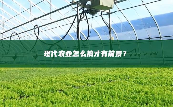 現代農業(yè)怎么搞才有前景？