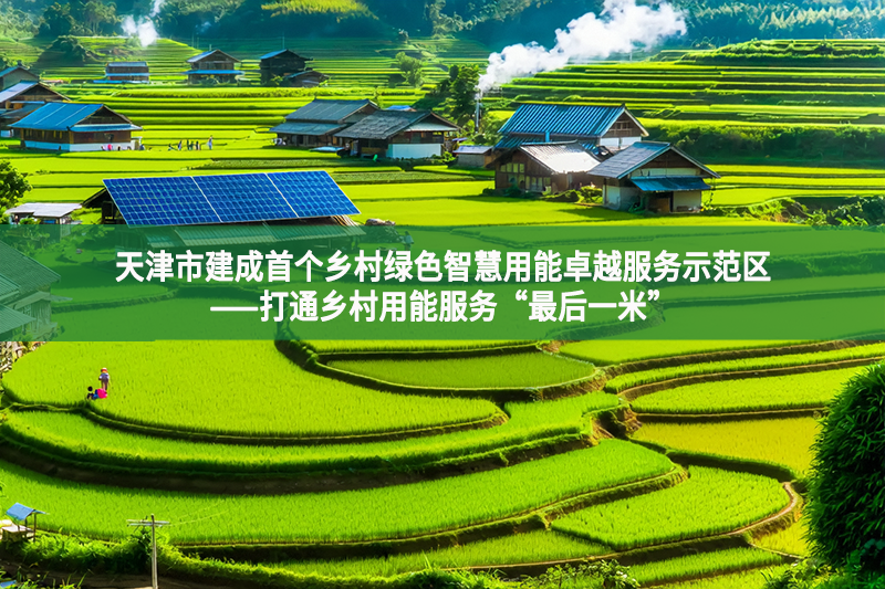 天津市建成首個鄉村綠色智慧用能卓越服務示范區——打通鄉村用能服務“最后一米”
