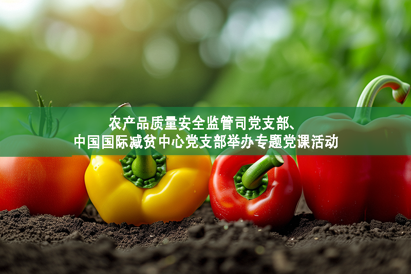 農產品質量安全監管司黨支部、中國國際減貧中心黨支部舉辦專題黨課活動