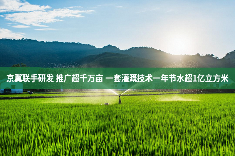 京冀聯(lián)手研發(fā) 推廣超千萬(wàn)畝 一套灌溉技術(shù)一年節(jié)水超1億立方米