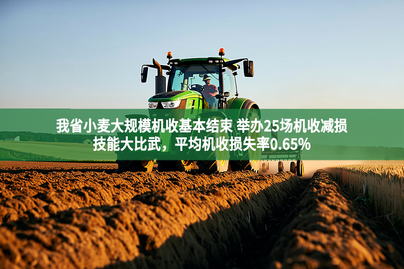 我省小麥大規模機收基本結束 舉辦25場機收減損技能大比武，平均機收損失率0.65%