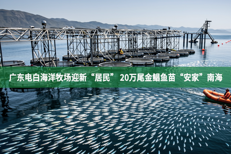 廣東電白海洋牧場迎新“居民” 20萬尾金鯧魚苗“安家”南海